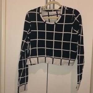 Black and White BCBGeneration Crop Sweater